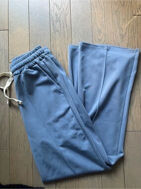 Blue Track Pants with Drawstring Waist